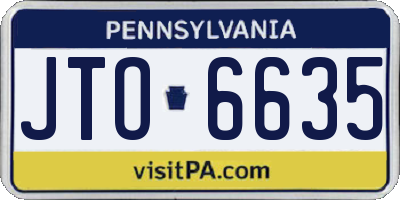 PA license plate JTO6635