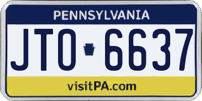PA license plate JTO6637