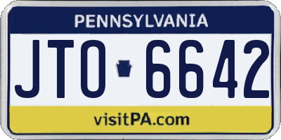 PA license plate JTO6642