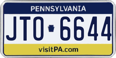 PA license plate JTO6644