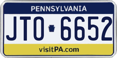 PA license plate JTO6652