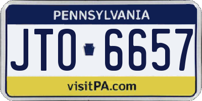 PA license plate JTO6657