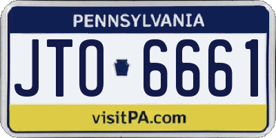 PA license plate JTO6661