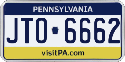 PA license plate JTO6662