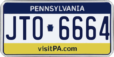 PA license plate JTO6664