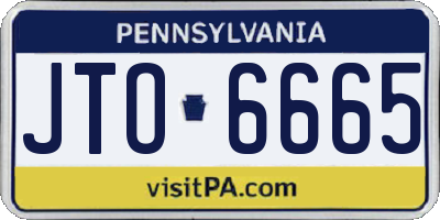 PA license plate JTO6665