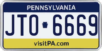 PA license plate JTO6669