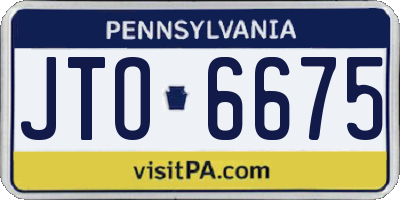 PA license plate JTO6675