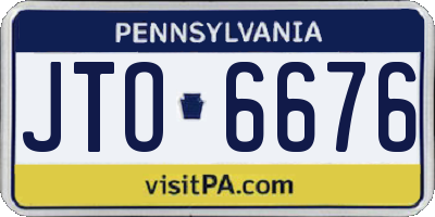 PA license plate JTO6676