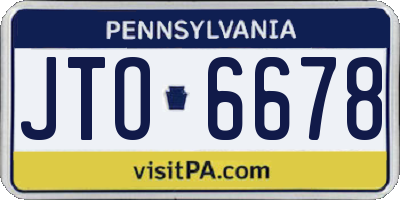 PA license plate JTO6678