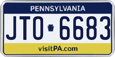 PA license plate JTO6683