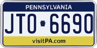 PA license plate JTO6690