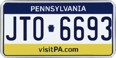 PA license plate JTO6693