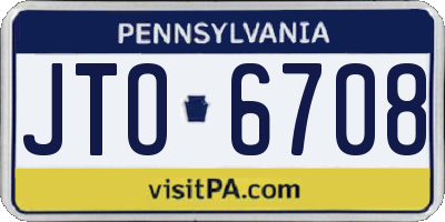 PA license plate JTO6708