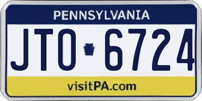 PA license plate JTO6724