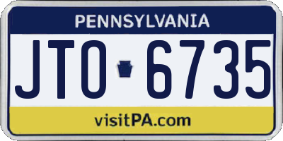 PA license plate JTO6735