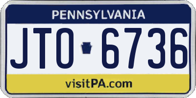 PA license plate JTO6736