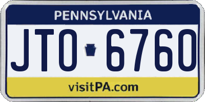 PA license plate JTO6760