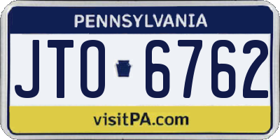 PA license plate JTO6762