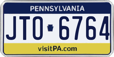 PA license plate JTO6764