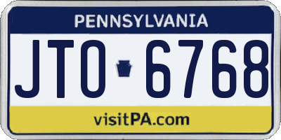 PA license plate JTO6768