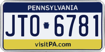 PA license plate JTO6781