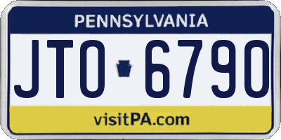 PA license plate JTO6790
