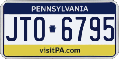 PA license plate JTO6795