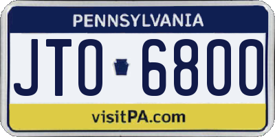 PA license plate JTO6800