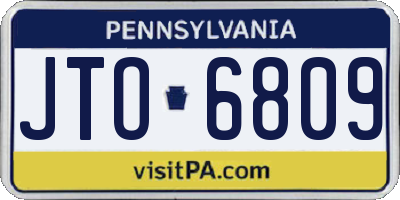 PA license plate JTO6809