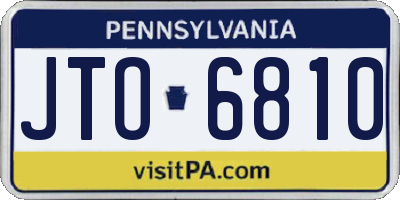 PA license plate JTO6810