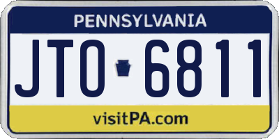 PA license plate JTO6811