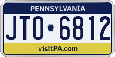 PA license plate JTO6812