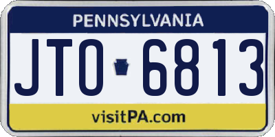 PA license plate JTO6813