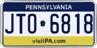 PA license plate JTO6818