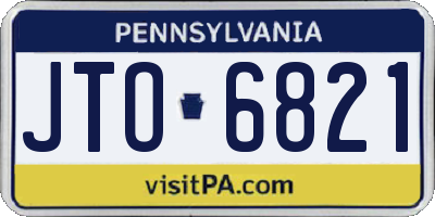 PA license plate JTO6821