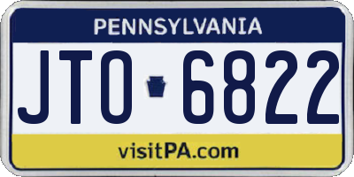 PA license plate JTO6822