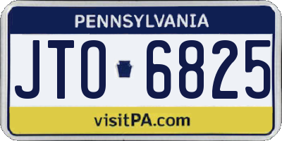 PA license plate JTO6825