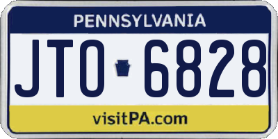 PA license plate JTO6828