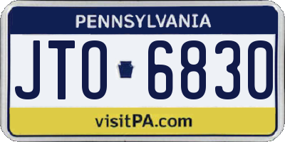 PA license plate JTO6830