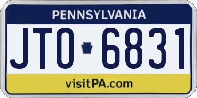 PA license plate JTO6831