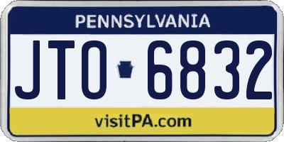 PA license plate JTO6832