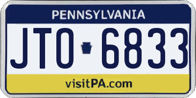 PA license plate JTO6833