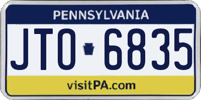 PA license plate JTO6835