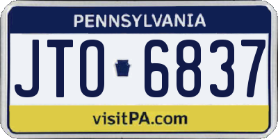 PA license plate JTO6837