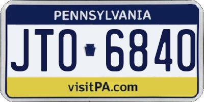PA license plate JTO6840