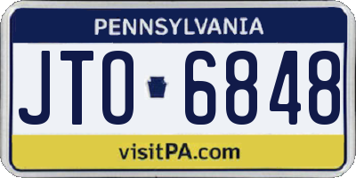 PA license plate JTO6848
