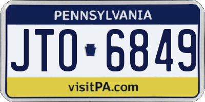 PA license plate JTO6849