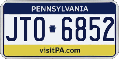 PA license plate JTO6852