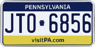PA license plate JTO6856